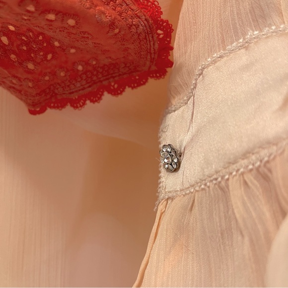 JEWEL BUTTONED EMBROIDERED HEARTS TOP BLOUSE - Picture 5 of 10